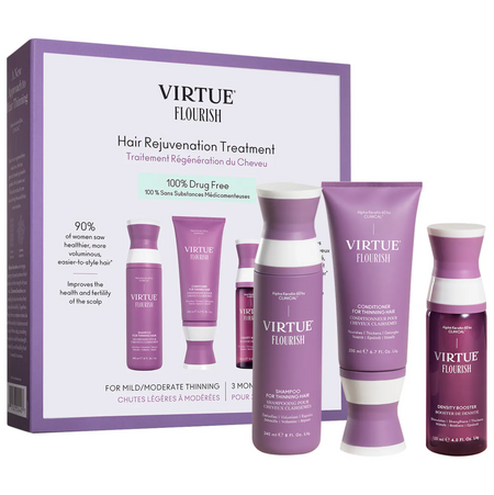 Virtue® Flourish® Hair Rejuvenation Treatment Set for Thinning Hair, 90 Day