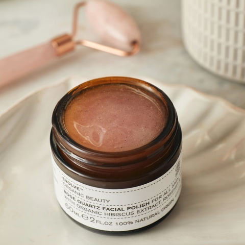 Rose Quartz Facial Polish by Evolve Organic Beauty available online in Canada at Socialite Beauty.