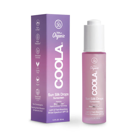Coola® Full Spectrum 360° Sun Silk Drops - Organic Face Sunscreen SPF 30 at Socialite Beauty Canada