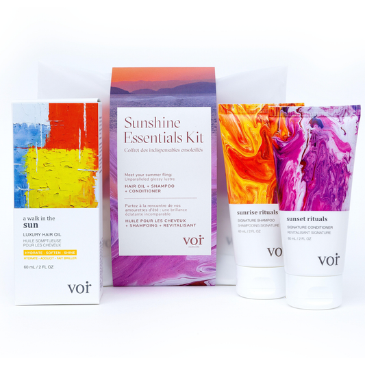 Sunshine Essentials Kit by VOIR Haircare available online in Canada at Socialite Beauty.