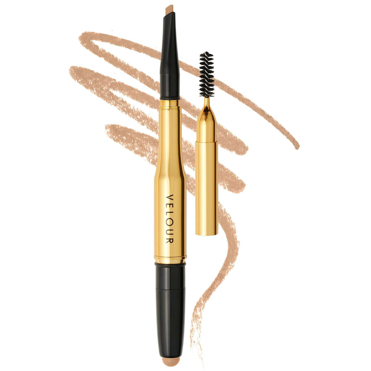 Velour Beauty Fluff'N Brow Pencil - 3-in-1 Brow Pencil and Balm, Taupe